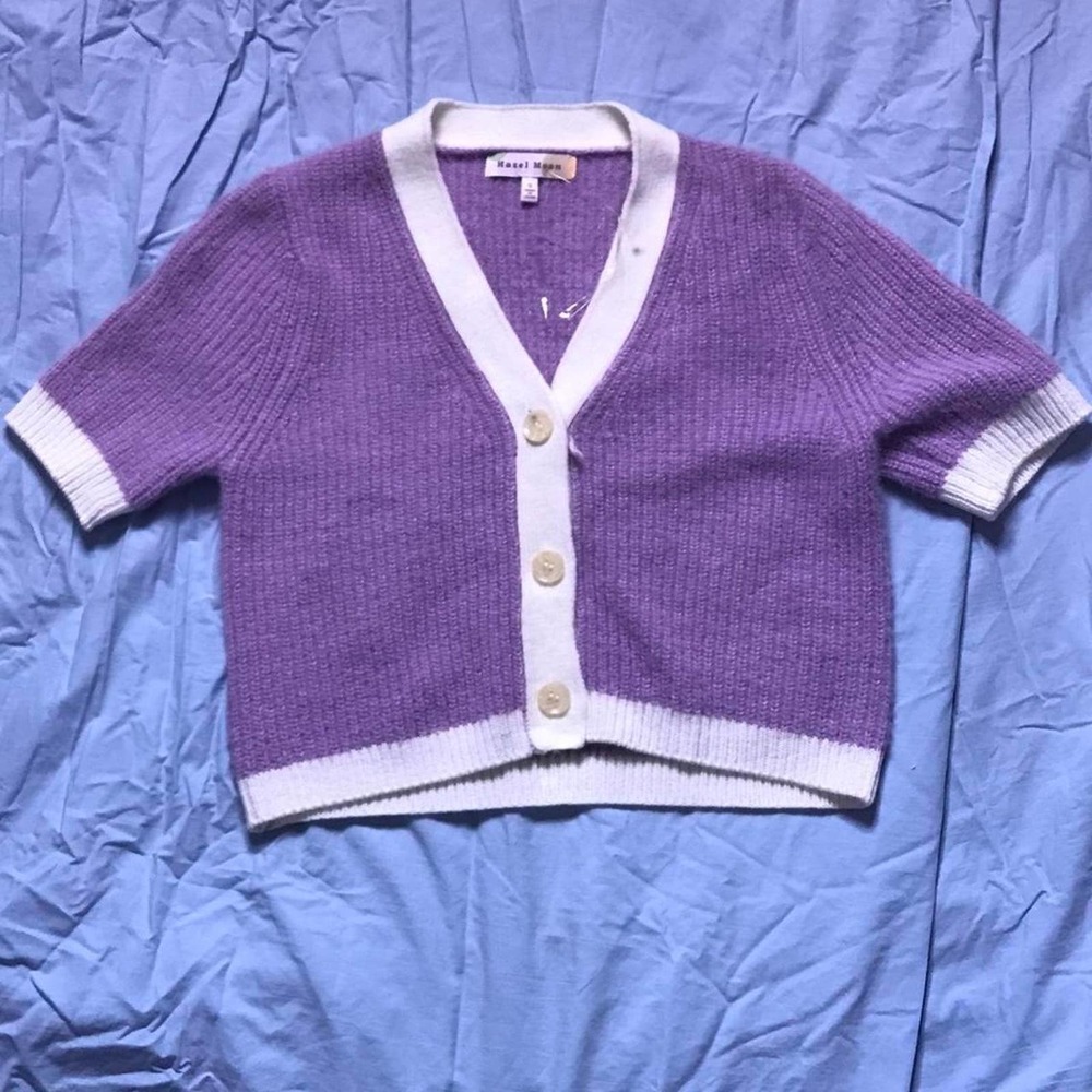 Hazel Moon Fluff Crop Button Up